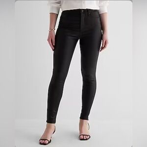 High Waisted Black Coated Skinny Jeans
Size: 10
Color: Pitch Black